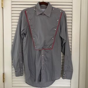 VTG Rockmount Ranch Wear. TRU-WEST. Size 15M. Horse Cavalry. Gray/Red